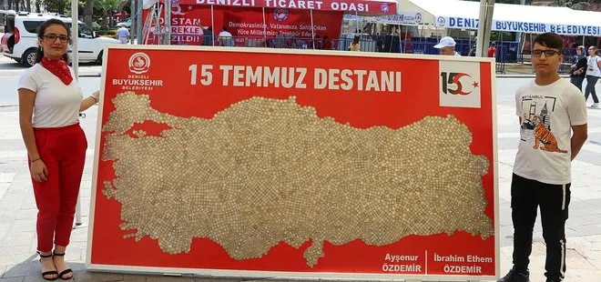 15 Temmuz hatıra paralarıyla Türkiye haritası yaptılar