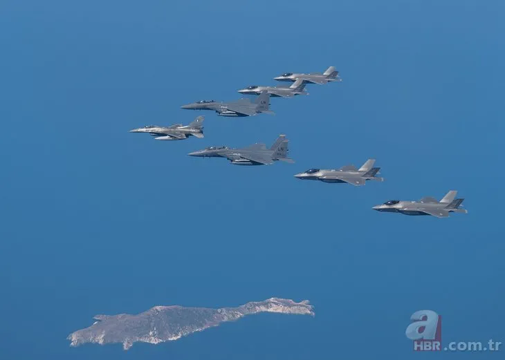 ABD ve Yunan savaş jetleri Ege Denizi’ndeki Girit ve Mora adaları üstünde tatbikat yaptı