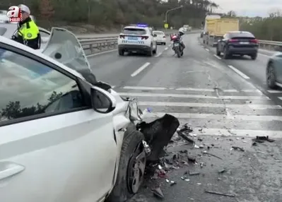 Arnavutköy yolunda zincirleme kaza