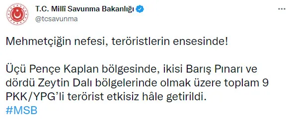 Son dakika: 9 terörist etkisiz hale getirildi! - 1