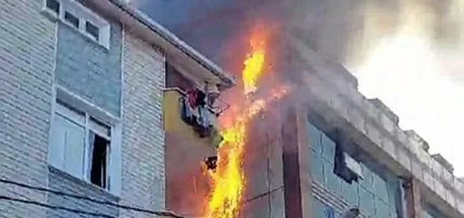 Ataşehir'de 5 katlı binada yangın!