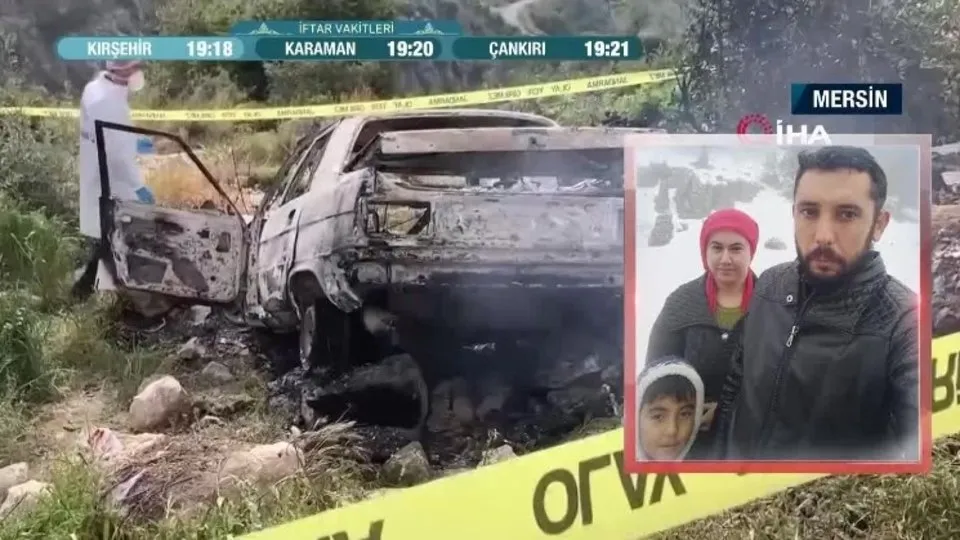 Mersin’de aile faciası! Anne ile oğul evde, baba araçta yanarak öldü
