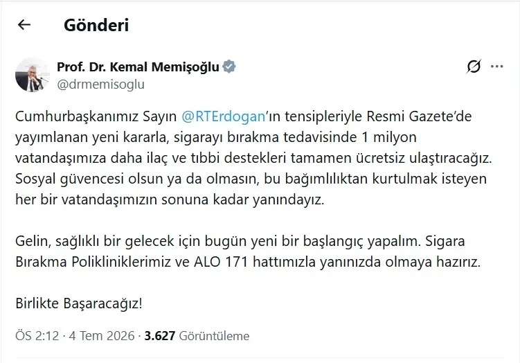 Resmi Gazete'de yayımlandı: Sigarayı bırakana ücretsiz ilaç - 5
