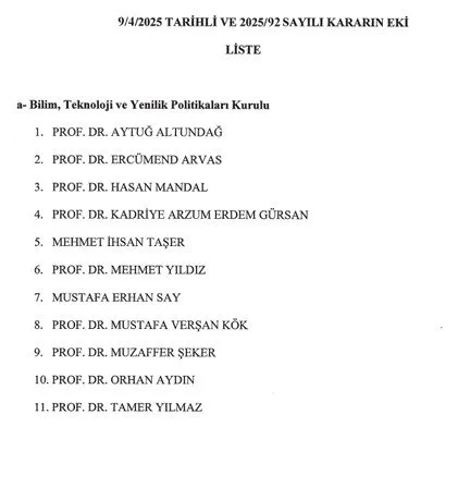 Cumhurbaşkanlığı politika kurullarına atamalar Resmi Gazete’de! 10 ayrı kurula toplam 140 isim
