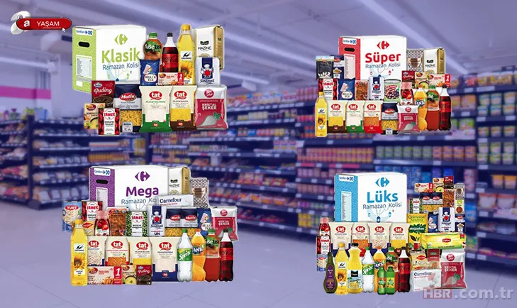 CarrefourSA Ramazan paketi fiyatları ne kadar? Klasik, Süper, Mega, Lüks CarrefourSA 2022 Ramazan kolisi içinde neler var? 1
