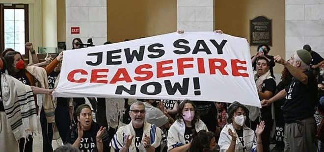 Filistin’e destek veren Yahudiler ABD kongresinde eylem başlattı! Gazze’de ateşkes sesleri yükseldi