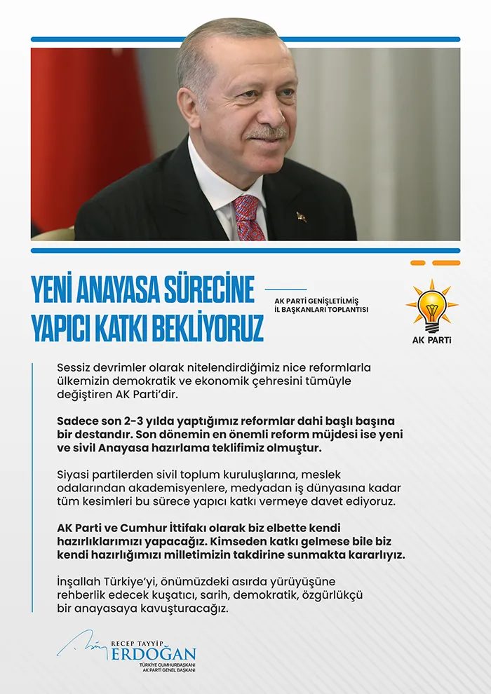 Son dakika: Başkan Erdoğan’dan AK Parti Genişletilmiş İl Başkanları Toplantısı’nda önemli açıklamalar