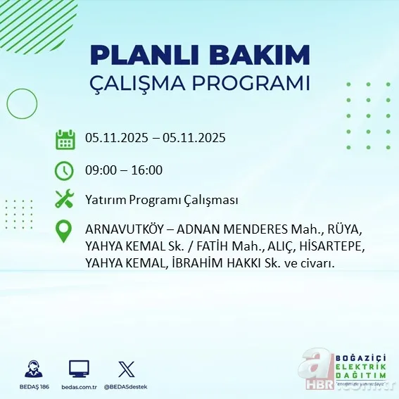 İstanbul’un 20 ilçesinde elektrik kesintisi! Güncel liste yayımlandı: Hangi ilçelerde kesinti olacak? 2