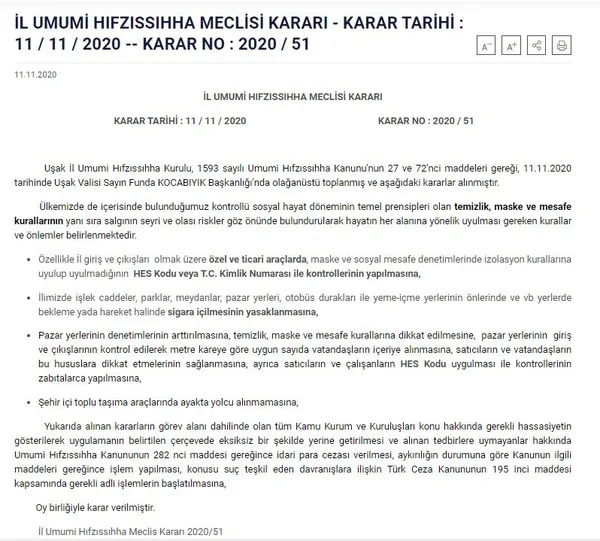 O ile giriş çıkışlara HES zorunluluğu getirildi