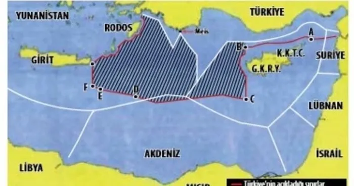 Yunanistan ve Rum yönetiminden Doğu Akdeniz’de kirli oyun! Sevilla haritasıyla Türkiye’yi Antalya Körfezi’ne hapsetmeye çalışıyor