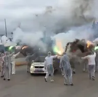 Kocaelispor taraftarlarından koronavirüs sebebiyle ilginç karşılama