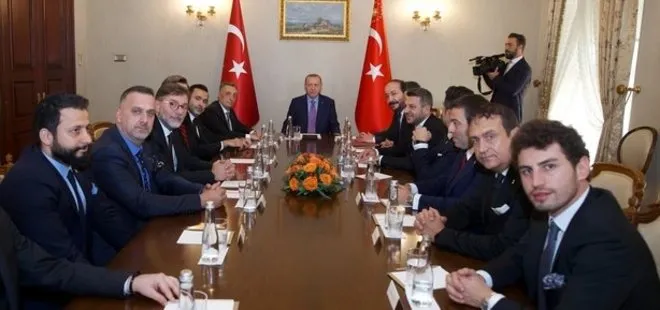 Başkan Erdoğan İstanbul’da Ahmet Nur Çebi ve yönetim kurulu üyelerini kabul etti