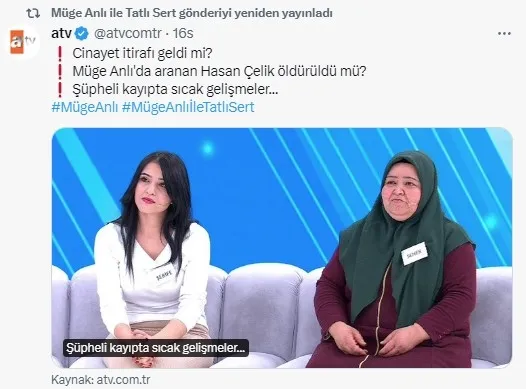ATV Müge Anlı son bölüm izle! 30 Ocak Müge Anlı ile Tatlı Sert bugünkü program, tek parça, yeni bölüm izle!