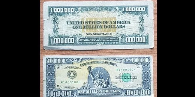 turkiye de 1 milyon dolarlik banknot