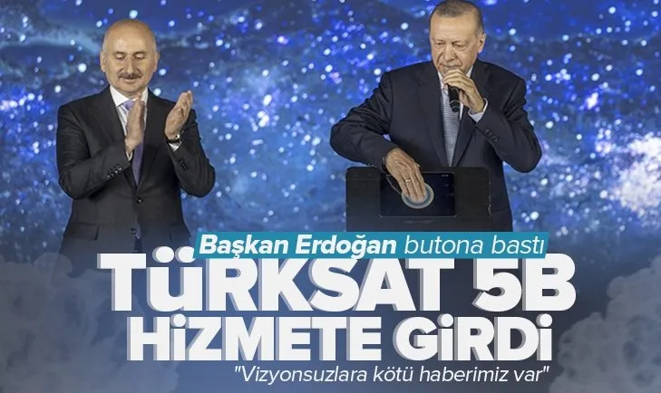 Son dakika: Başkan Erdoğan butona bastı Türksat 5B uydusu hizmete girdi! Törene Başkan Erdoğan’dan önemli açıklamalar