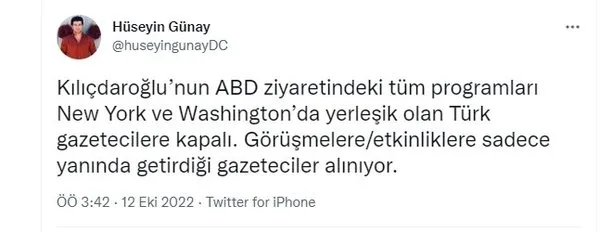 ABD’deki Türk gazetecilerden Kılıçdaroğlu’na tepki! Yanına kimseyi yaklaştırmamış