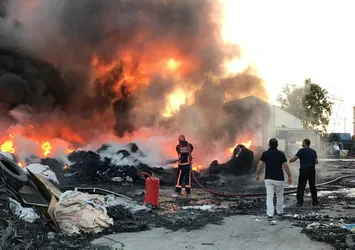 Sakarya'da fabrika bahçesinde yangın!