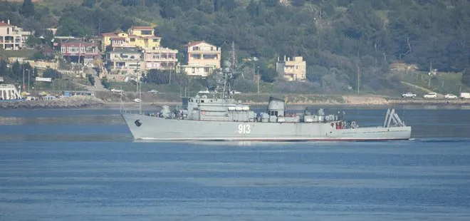 Rus savaş gemisine Türk sahil güvenlikler eşlik etti