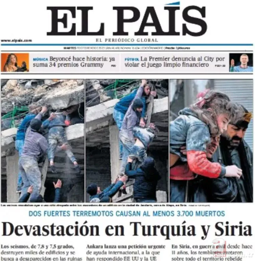 Dünya basını Kahramanmaraş depremi için "Asrın felaketi" dedi! İşte o manşetler 15