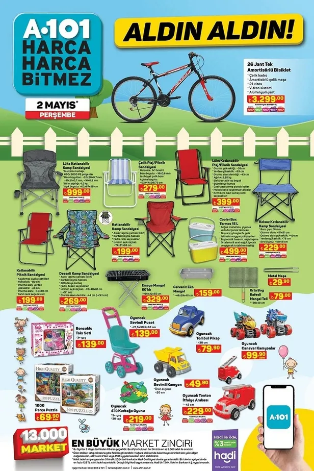 A101 5 Mayıs Aktüel ürünler kataloğu yayınlandı! A101’e uygun fiyata Çekme Karavan, Üç Tekerlekli Elektrikli Moped, Aile Kamp Çadırı geliyor