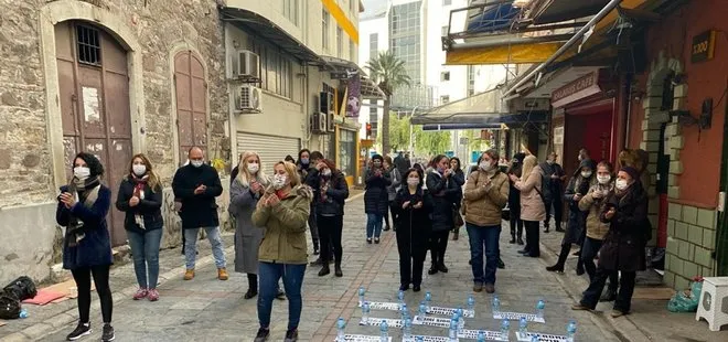 Eğitimcilerden İzmir Büyükşehir Belediye Başkanı Tunç Soyer’e karşı ’daimi iş’ eylemi