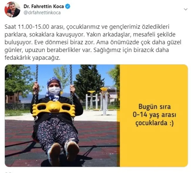 Sağlık Bakanı Koca: Çocuklarımız ve gençlerimiz sokaklara kavuşuyor - 1