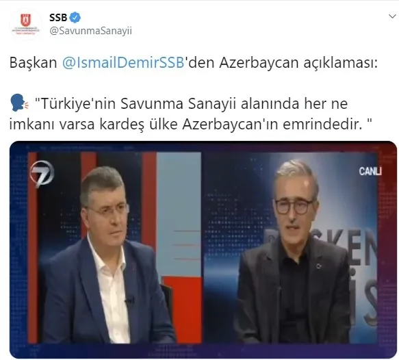 Savunma Sanayii Başkanı İsmail Demir'den Azerbaycan mesajı! Tüm kapılarımız açık - 1