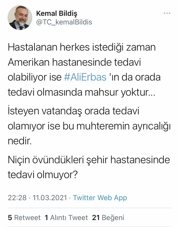 Diyanet İşleri Başkanı Ali Erbaş üzerinden algı operasyonu! İşte Kovid-19 tedavisi sürerken yalan paylaşımda bulunan ekip