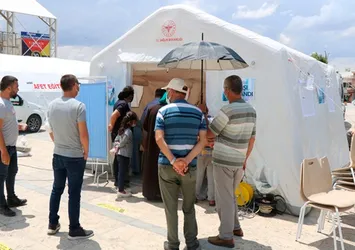 Yozgat'ta koronavirüs aşısı çadırı kuruldu