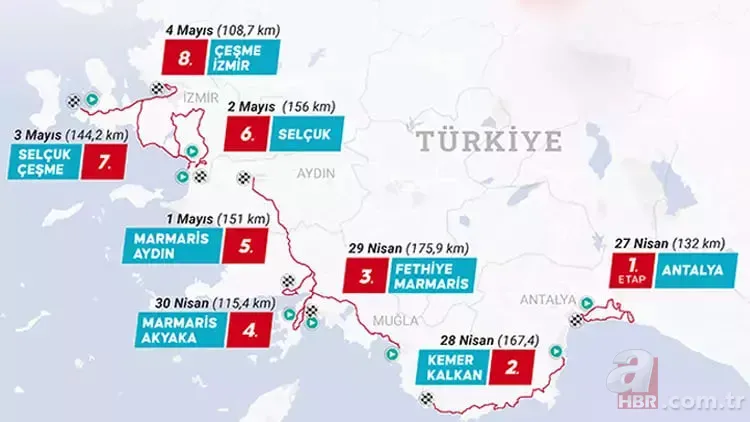 Cumhurbaşkanlığı Türkiye Bisiklet Turu ne zaman, nerede başlayıp bitecek? 2025 60. Türkiye Bisiklet Turu Güzergahı 1