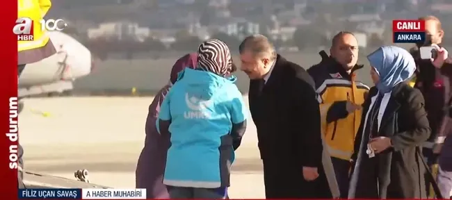 Gazzeli hastalar Türkiye’de! Sağlık Bakanı Fahrettin Koca karşıladı
