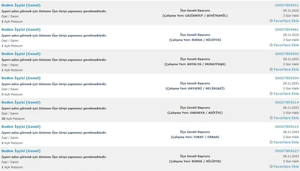 KPSS’SİZ MÜLAKATSIZ 29 BİN İŞÇİ ALINACAK! İŞKUR ilkokul mezunu alım yapacak kurumların listesini ve ilanları açıkladı