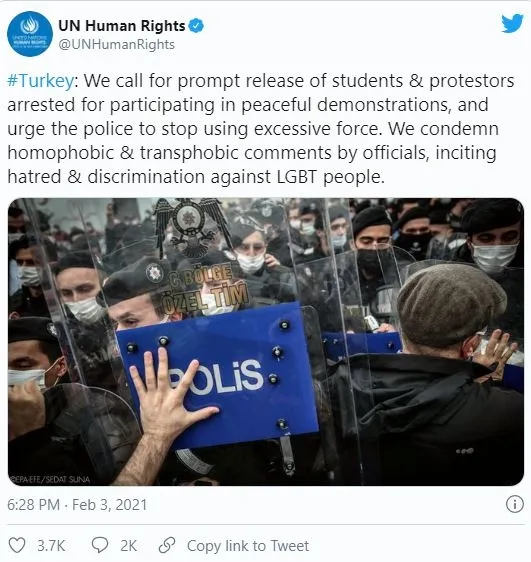 ABD ve BM’den skandal Türkiye açıklaması! LGBT’lileri savunup provokatörleri serbest bırakın çağrısı yaptılar