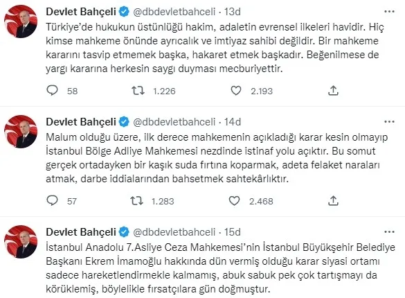 MHP Lideri Devlet Bahçeli’den flaş Ekrem İmamoğlu açıklaması: Senaryosu önceden yazılmış operasyon