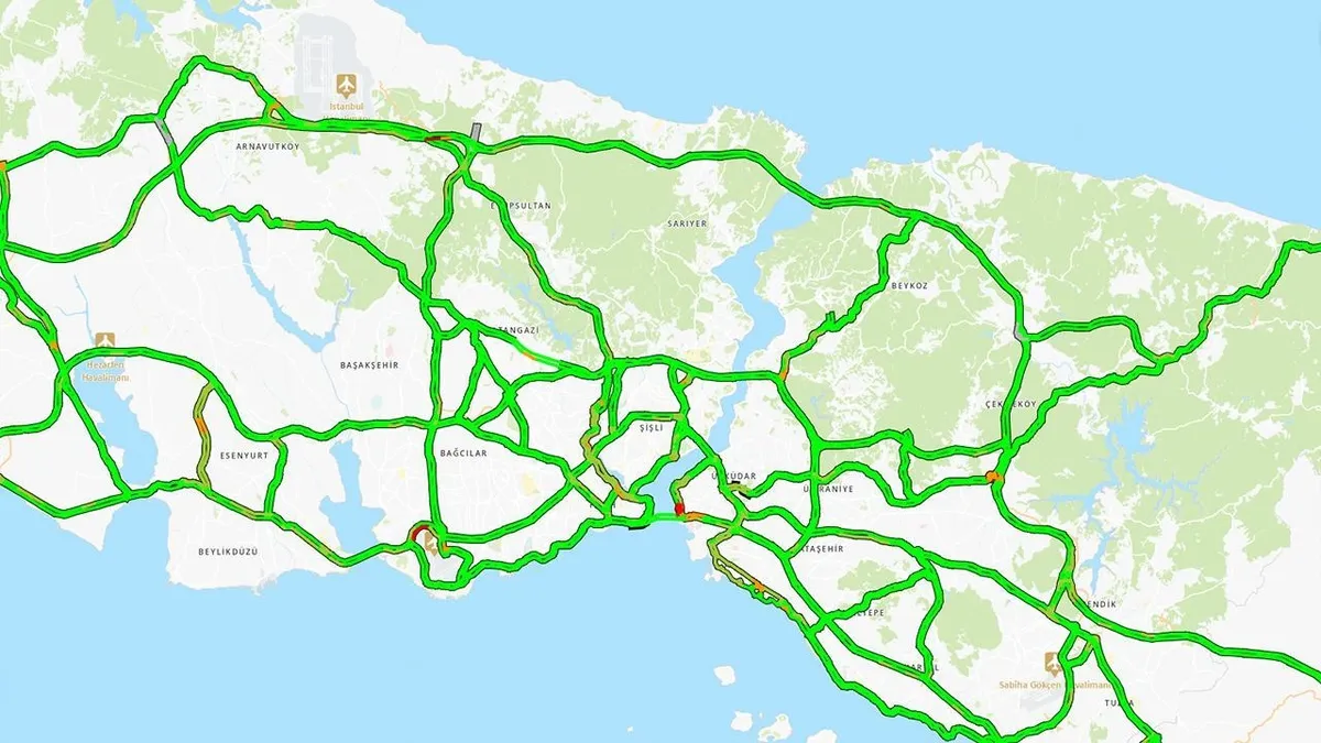 İstanbul trafiği 'bayram' etti! Yüzde 2'ye kadar düştü