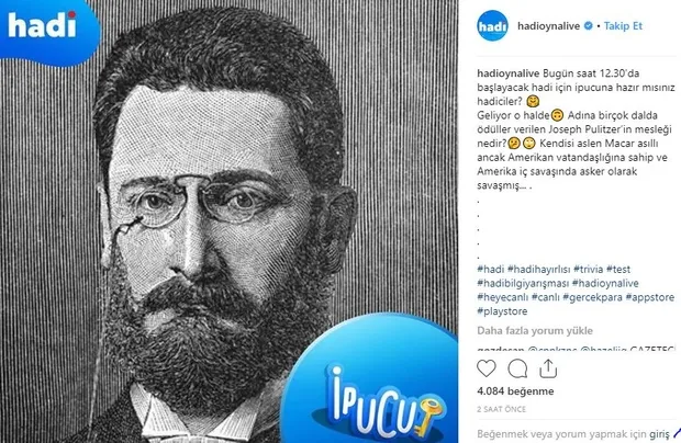 Hadi ipucu sorusu: Joseph Pulitzer’in mesleği nedir? Hadi 9 Ocak! - 1