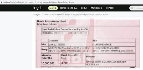 Muharrem İnce’ye FETÖ tarzı kumpas! İşte sahte dekont olayının perde arkası