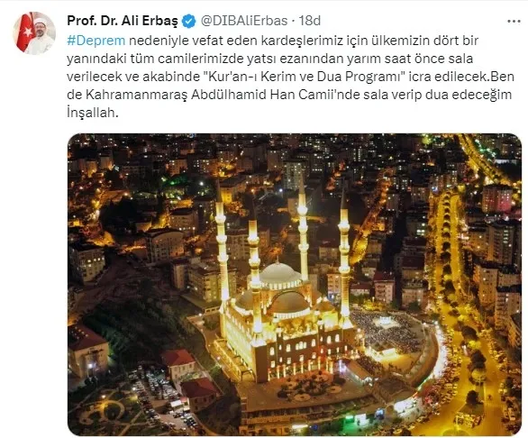 diyanet-isleri-baskani-ali-erbastan-deprem-aciklamasi-hayatini-kaybedenler-icin-ulke-genelindeki-camilerde-sel-1675696760172.jpg Depremde vefat eden vatandaşlar için Türkiye genelindeki 90 bin camide sela okundu - 1