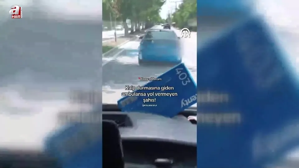 Ambulansa yol vermeyen sürücüye 3 bin 160 lira ceza kesildi