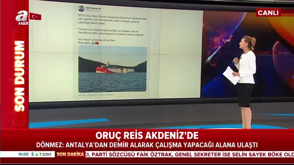 Bakan Dönmez paylaştı! Oruç Reis Akdeniz’de