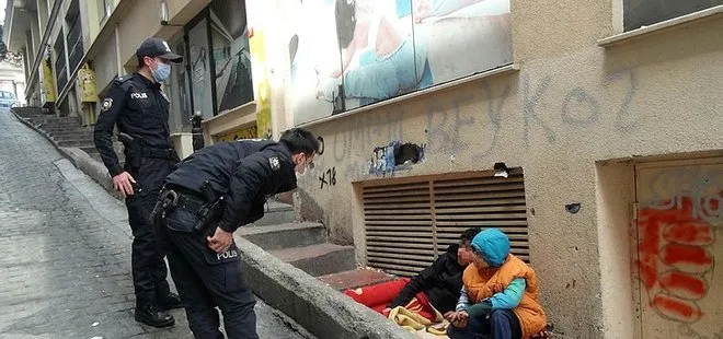 Taksim’de insanlık dramı! ‘Babam bizi dilendiriyor’ diyen çocuklara polis yardım etti