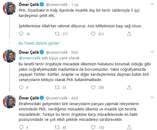 AK Parti Sözcüsü Ömer Çelik’ten Diyarbakır’da PKK’nın kalleş saldırısına kınama