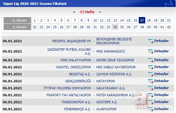 Süper Lig'de 2020/2021 sezonunun 42 haftalık fikstürü belli oldu! İşte Süper Lig'in 42 haftalık fikstürü 18