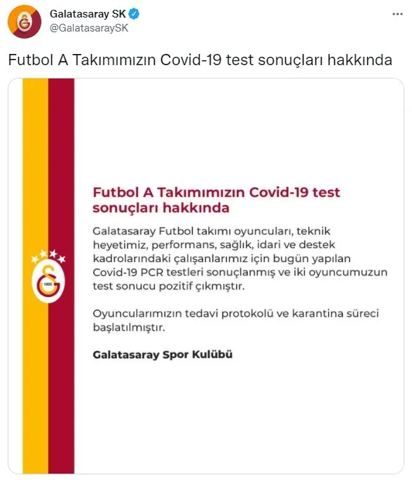 Son dakika: Galatasaray'da koronavirüs (Kovid-19) şoku! 2 futbolcunun testi pozitif - 1