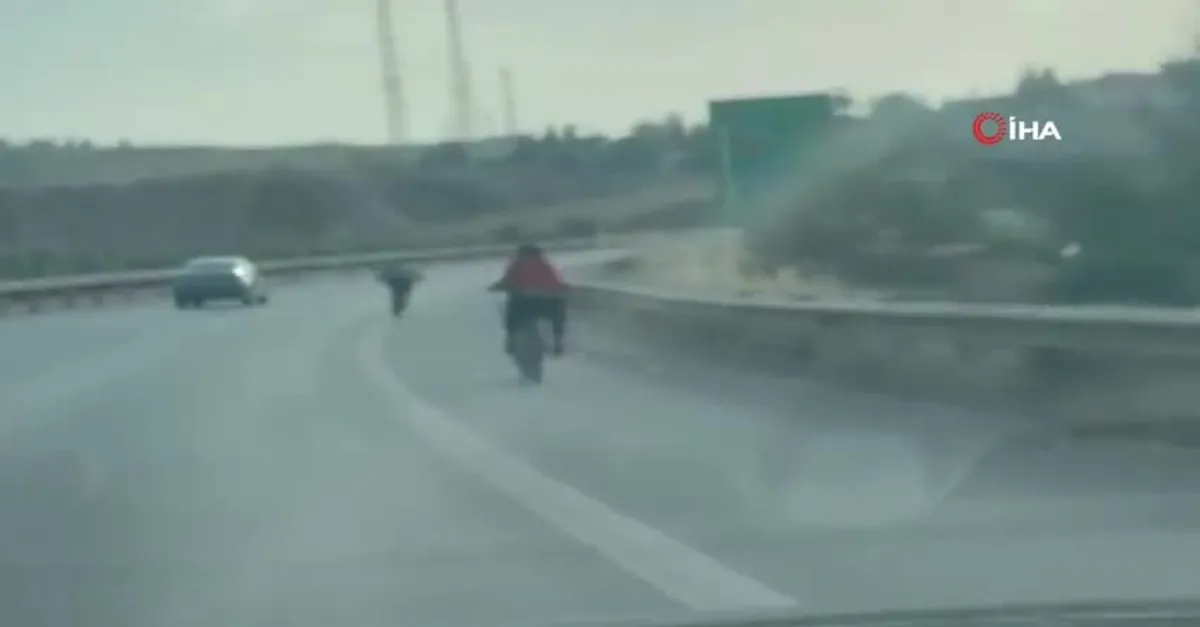 Hatay'da otoyolda ölümle dans kamerada!