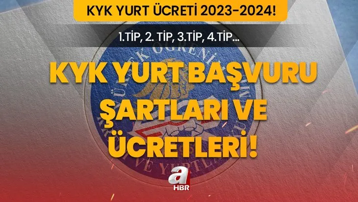 KYK YURT BAŞVURU ŞARTLARI! KYK yurt ücreti ne kadar? 1.tip, 2.tip, 3.tip, 4.tip, 5.tip, 6.tip KYK yurt ücretleri 2023-2024!