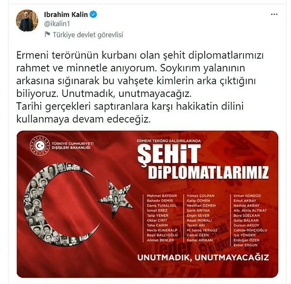 Son dakika: Dışişleri Bakanlığından Ermeni terörüne kınama: Hiçbir yalana ve baskıya boyun eğmeyeceğiz