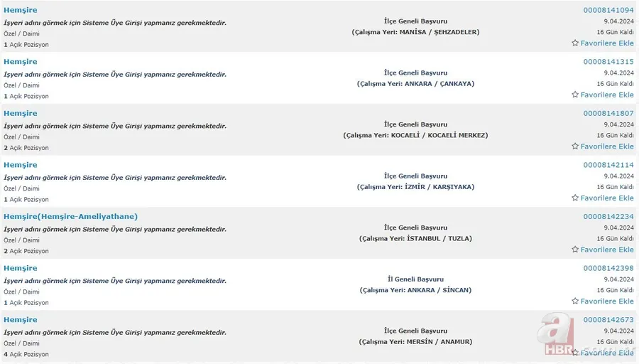 Lise mezunu 685 Hemşire alımı! İŞKUR KPSS şartsız Hemşire istihdamı için ilanlar tek tek listelendi 18