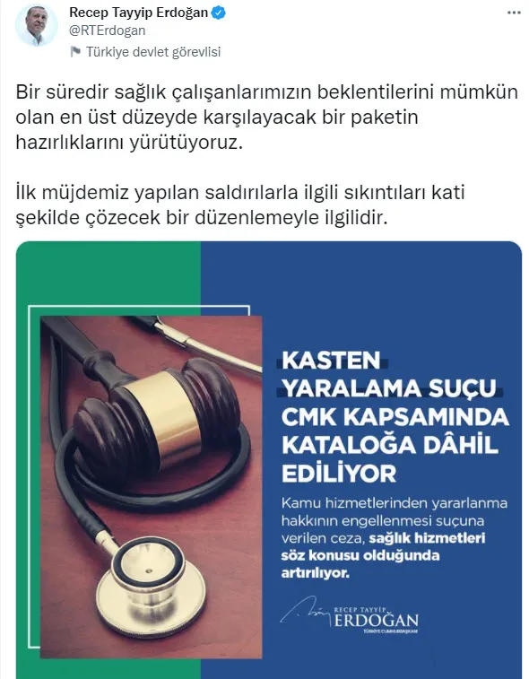 Başkan Erdoğan sağlıkçıların temel ve ek ödemelerine yapılacak zamları açıkladı! Sağlıkçıya şiddete daha ağır cezalar geliyor - 5