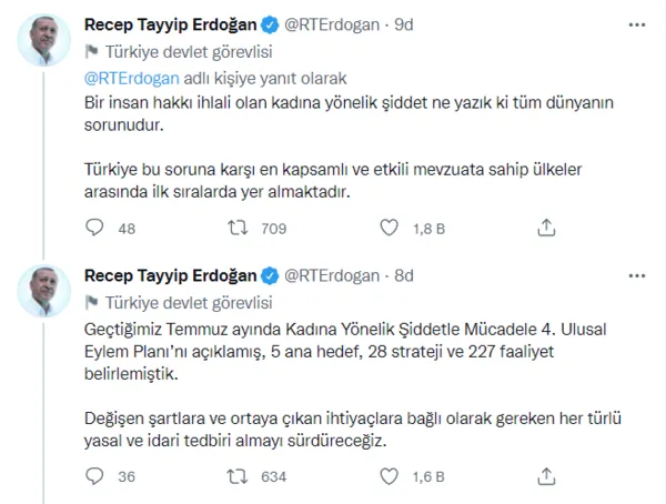 Son dakika: Başkan Erdoğan’dan 25 Kasım Kadına Yönelik Şiddete Karşı Uluslararası Mücadele Günü mesajı